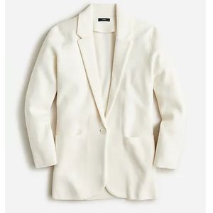 J Crew Cecile Relaxed Sweater Blazer in XXS in Ivory
